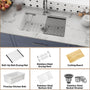 33 Inch White Fireclay Kitchen Sink Undermount Single Bowl with Sleek Glossy Finish