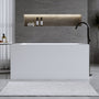 51" Modern Freestanding Stone Resin Soaking Bathtub in Matte White