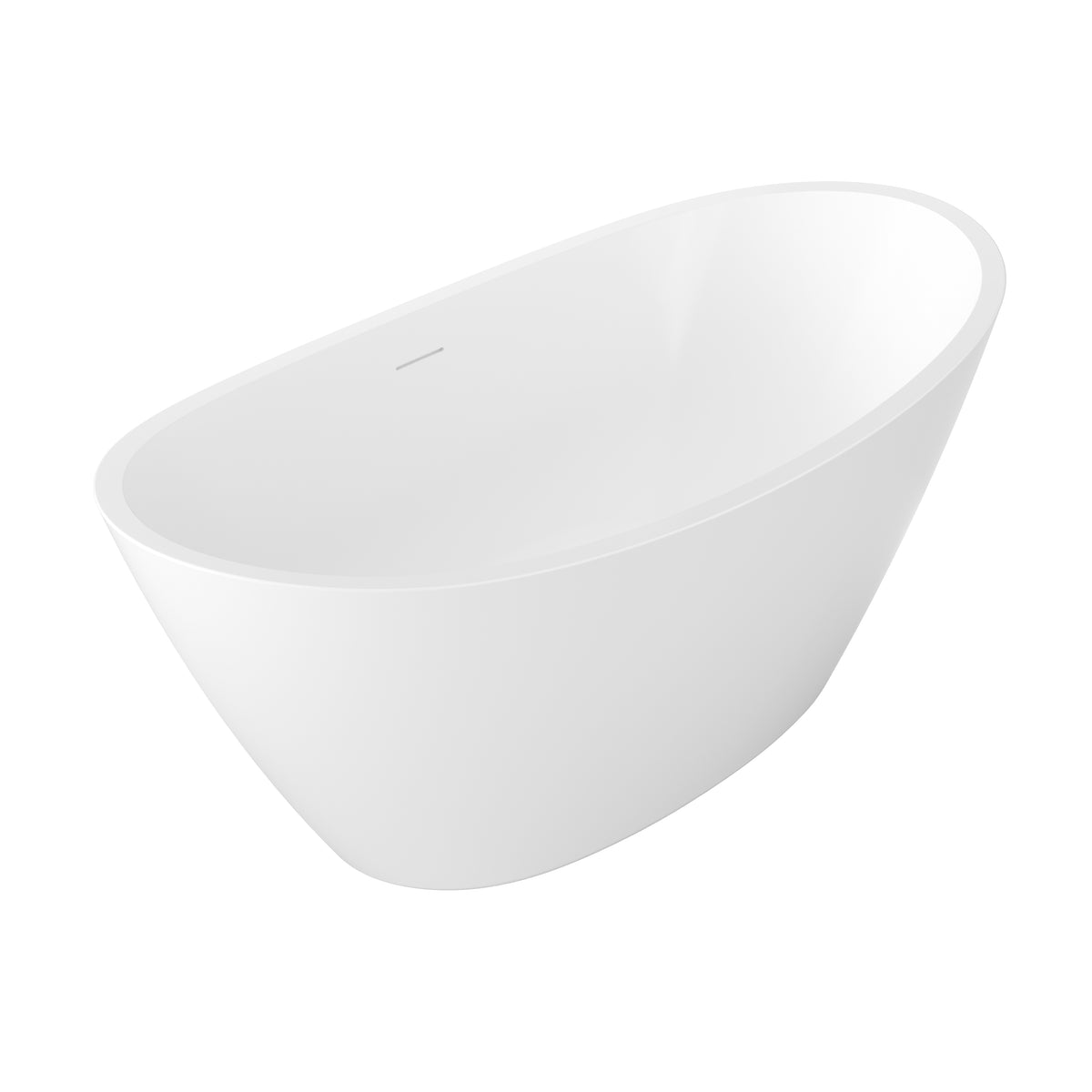 62" Modern Double-Slipper Freestanding Acrylic Soaking Bathtub in Glossy White