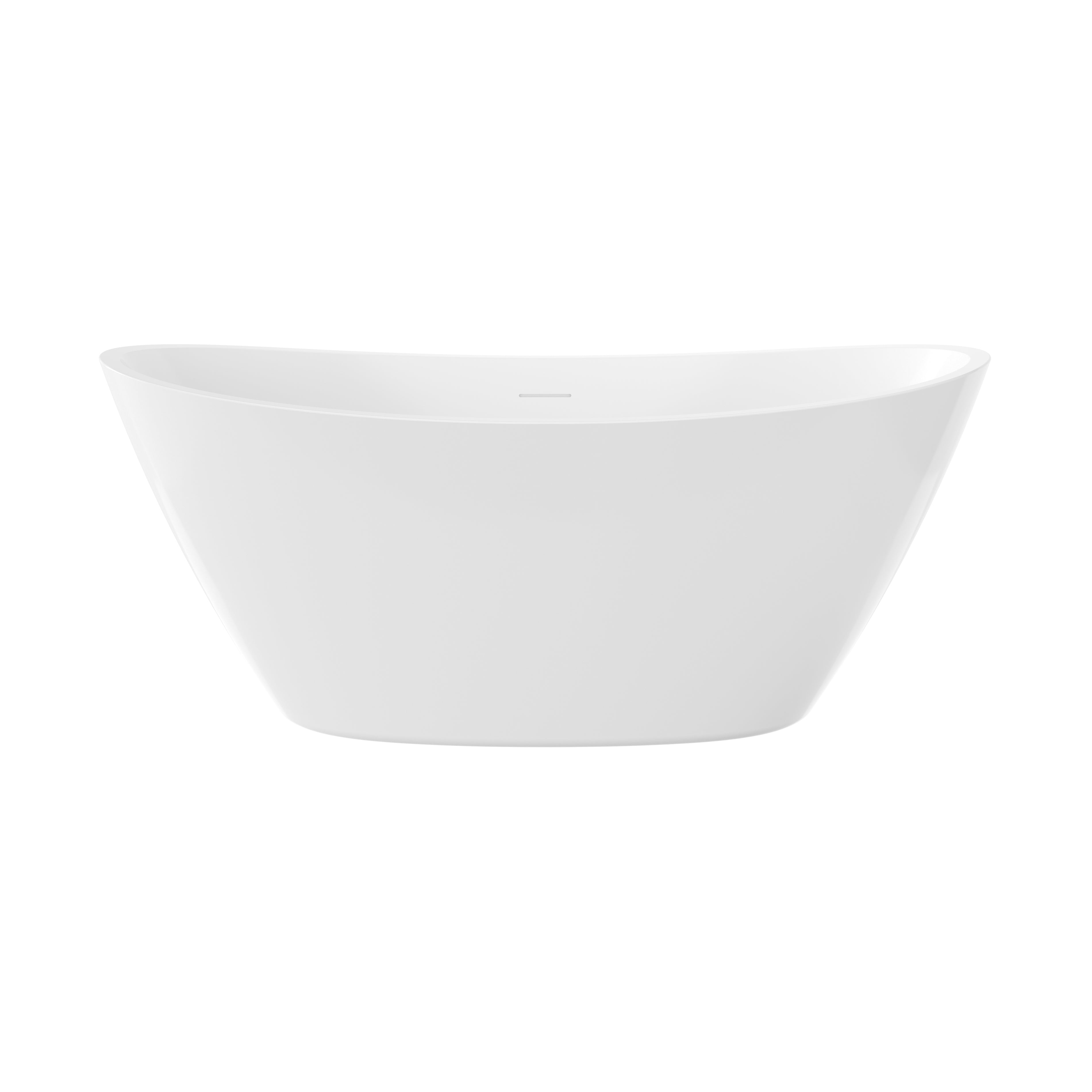 62" Modern Double-Slipper Freestanding Acrylic Soaking Bathtub in Glossy White