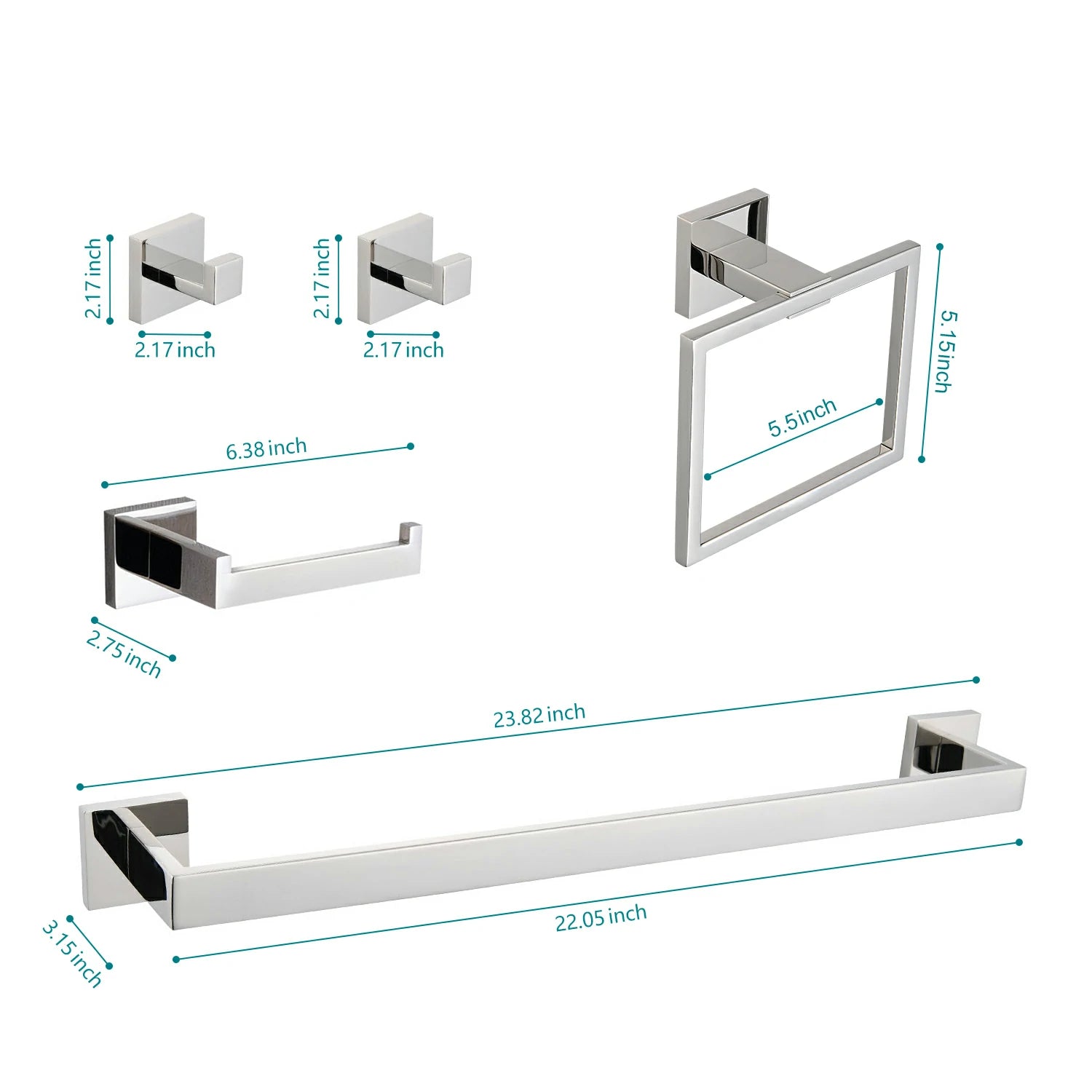 5 - Piece Bathroom Hardware Accessories Set