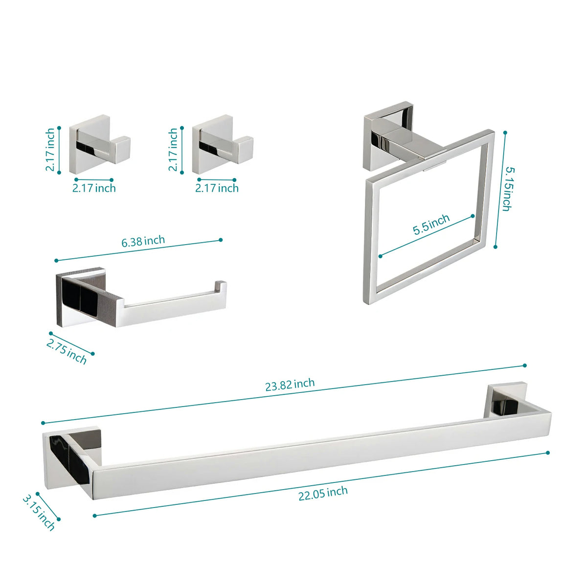 5 - Piece Bathroom Hardware Accessories Set