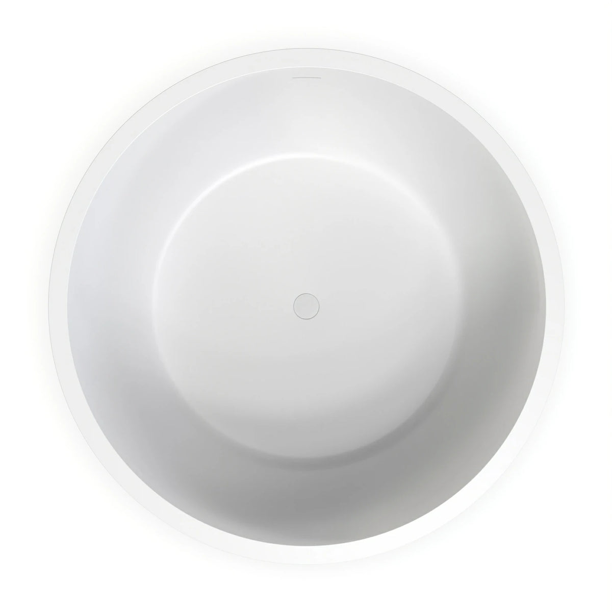 52.7" Round Freestanding Solid Surface Soaking Bathtub in Matte White