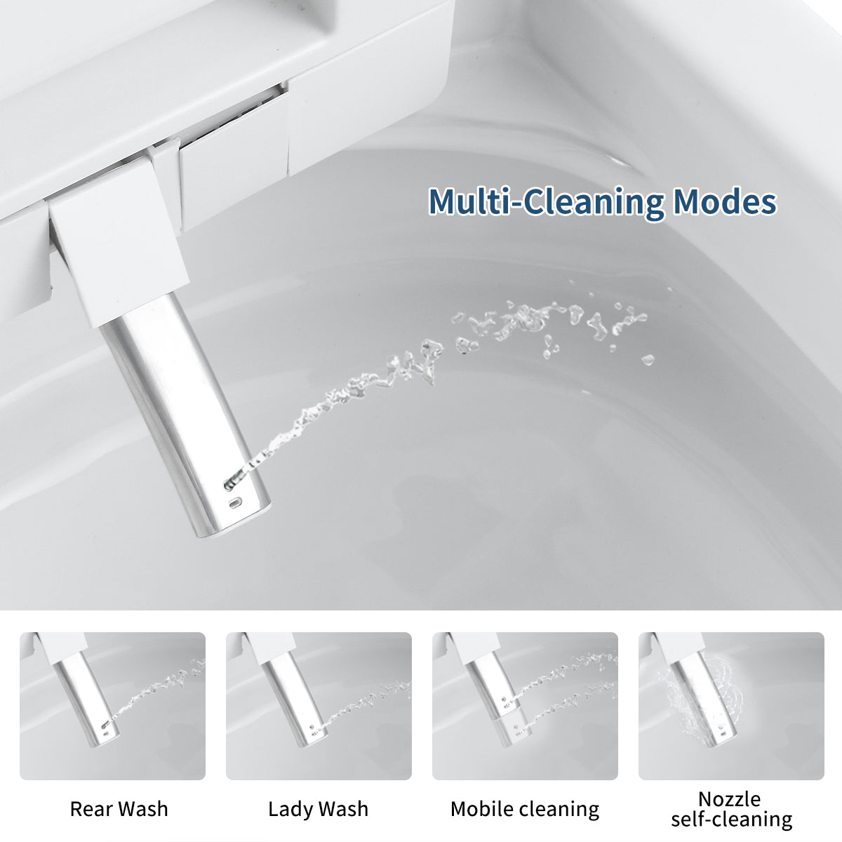 Foam Shield Smart Bidet Toilet with Automatic Lid & Multiple Wash Modes
