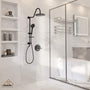 Casainc Matte Black Dual Shower Heads System with 3 Spray Patterns Hand Shower