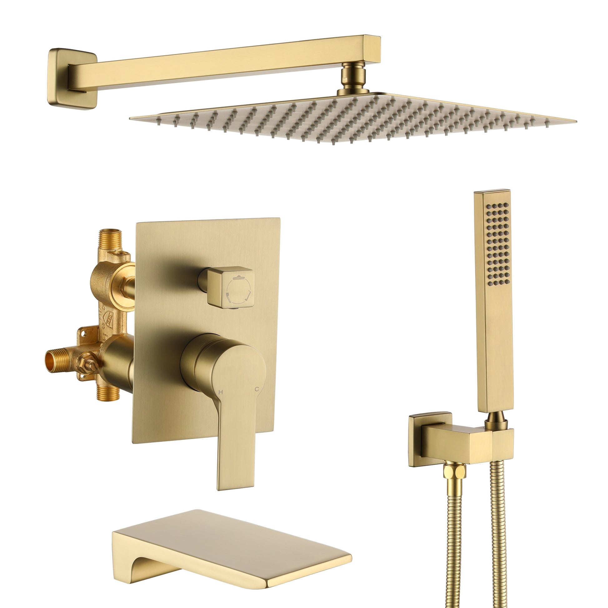 10-inch/12inch Rain Shower System With Handeld & Tub Spout