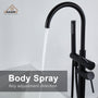 CASAINC Double-Handles Floor-Mount Freestanding Tub Filler with Handshower