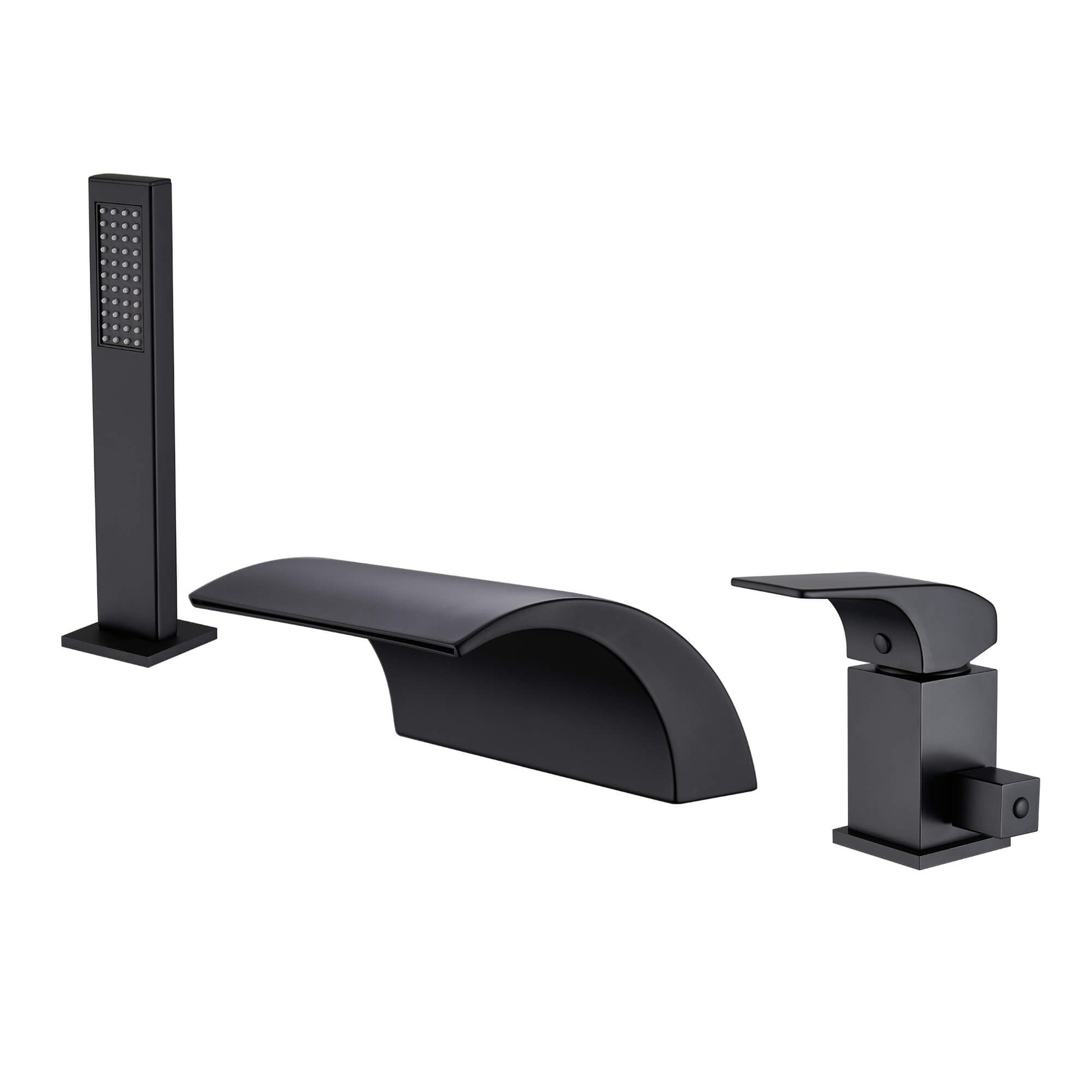 CASAINC Single-Handle 3 Holes Deck Mount Roman Tub Faucet with Handheld Shower