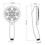 5-Spray Patterns 5 in. High Pressure Wall Mount Handheld Shower Head-CASAINC