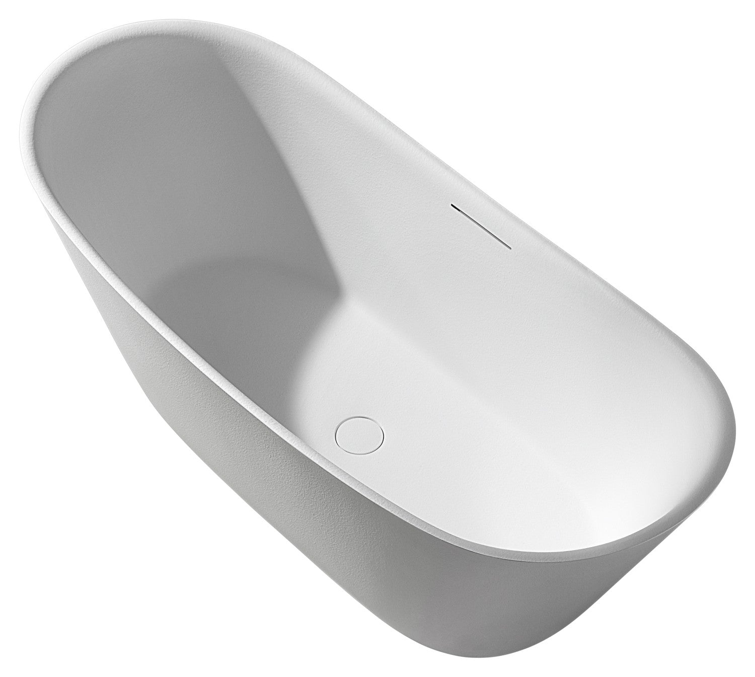 67" Freestanding Bathtub, Lightweight Fiberglass Composite with Textured Matte Finish & Center Drain