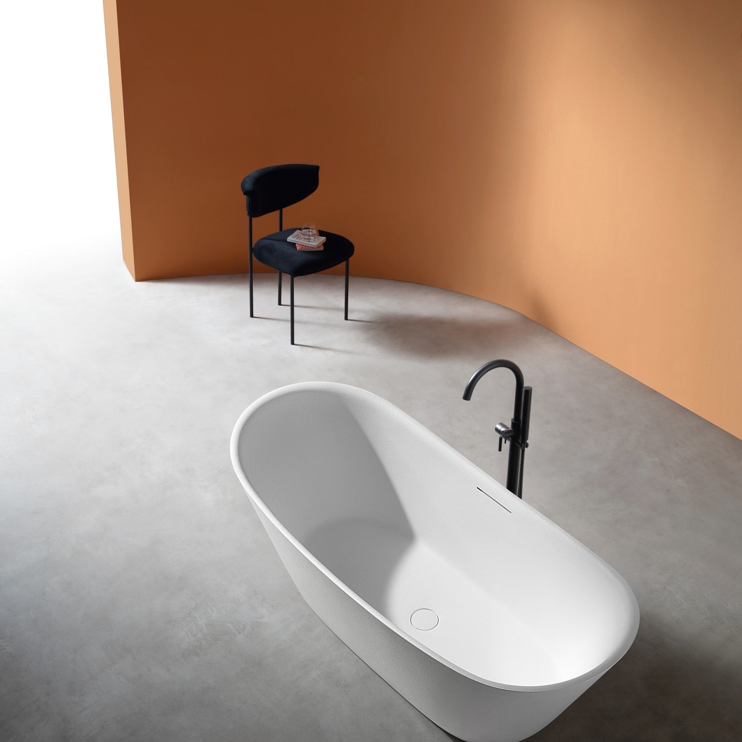 67" Freestanding Bathtub, Lightweight Fiberglass Composite with Textured Matte Finish & Center Drain