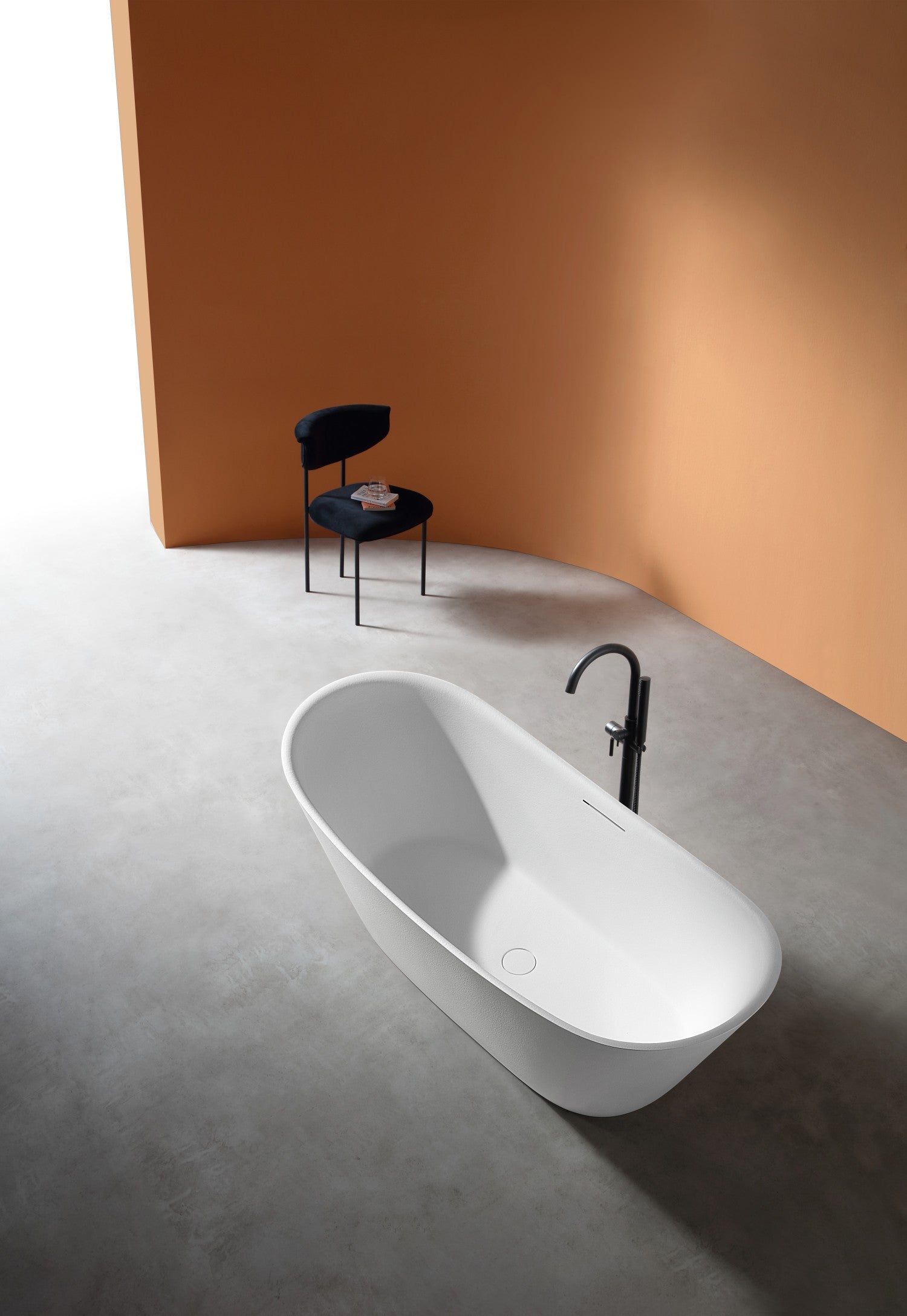 67" Freestanding Bathtub, Lightweight Fiberglass Composite with Textured Matte Finish & Center Drain