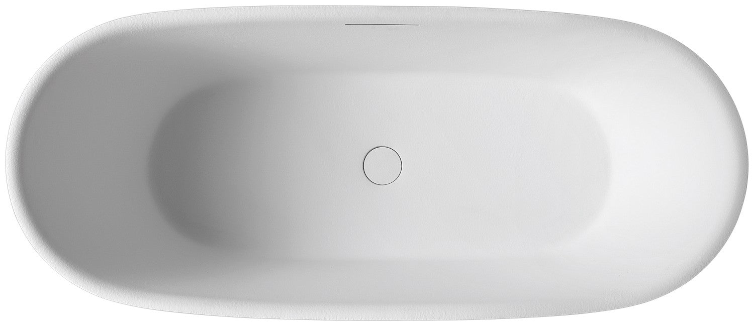 67" Freestanding Bathtub, Lightweight Fiberglass Composite with Textured Matte Finish & Center Drain