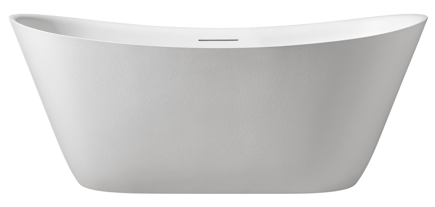 67" Freestanding Bathtub, Lightweight Fiberglass Composite with Textured Matte Finish & Center Drain
