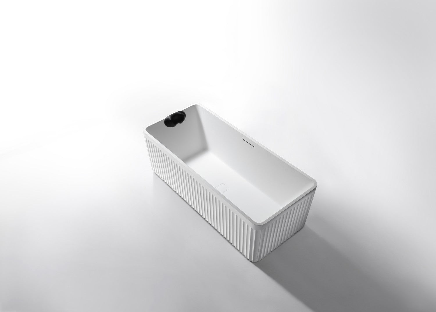 67" Freestanding Soaking Bathtub, Lightweight Fiberglass Composite with Matte Gel Coat Finish & Center Drain