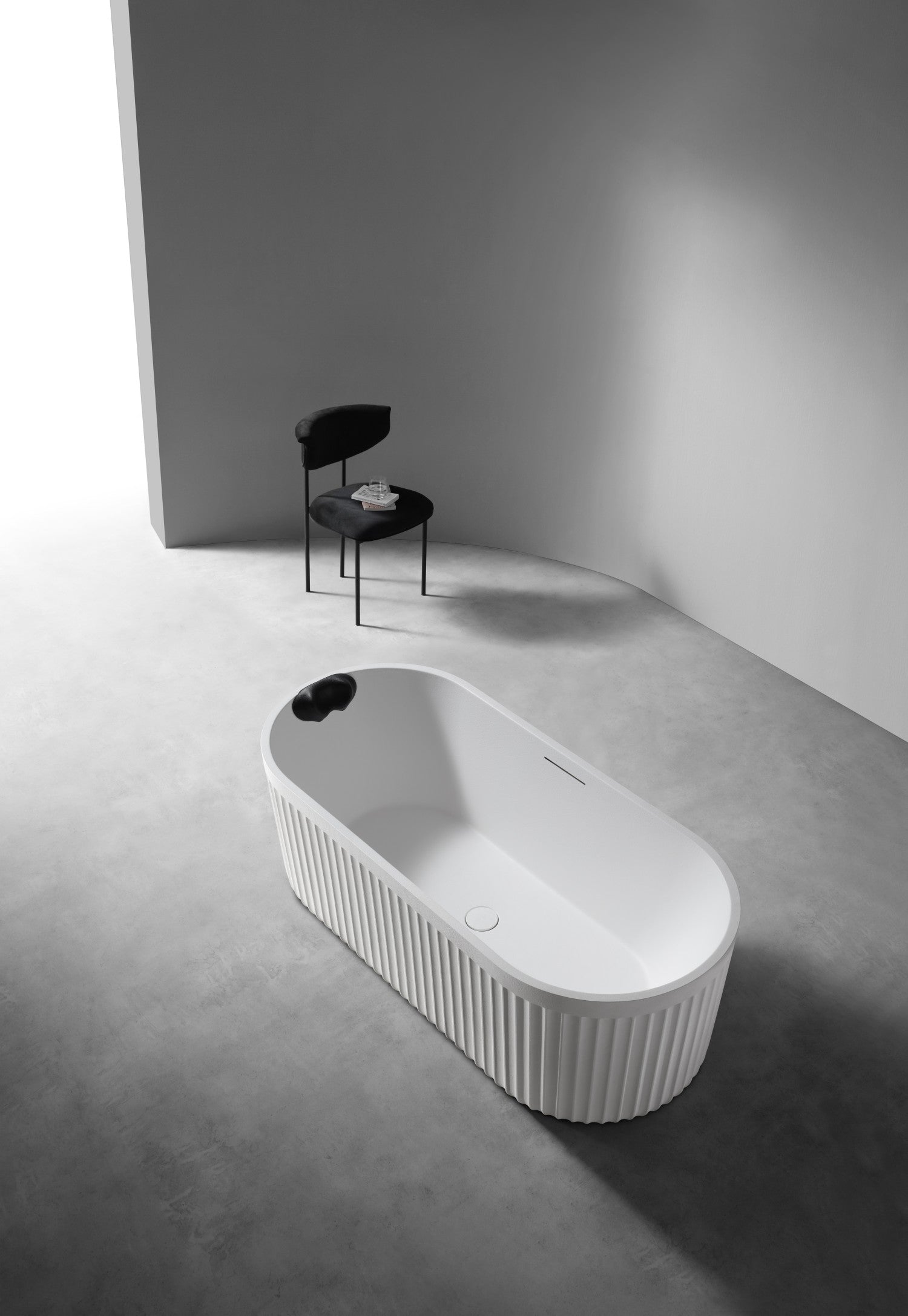 67" Freestanding Soaking Bathtub, Natural Stone-Inspired Fiberglass Composite with Matte Gel Coat Finish, cUPC Certified