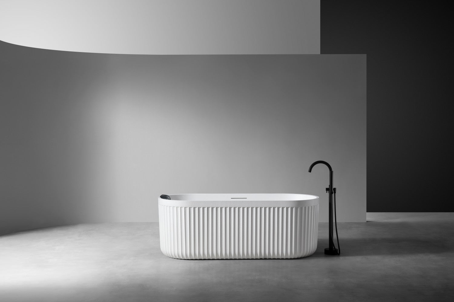 67" Freestanding Soaking Bathtub, Natural Stone-Inspired Fiberglass Composite with Matte Gel Coat Finish, cUPC Certified