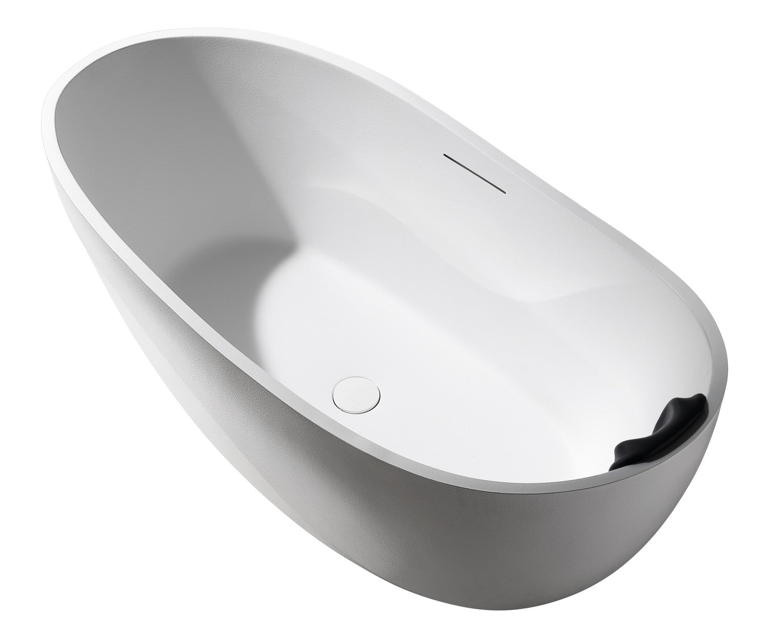 67" Freestanding Soaking Bathtub, Natural Stone-Inspired Fiberglass Composite with Matte Gel Coat Finish, cUPC Certified
