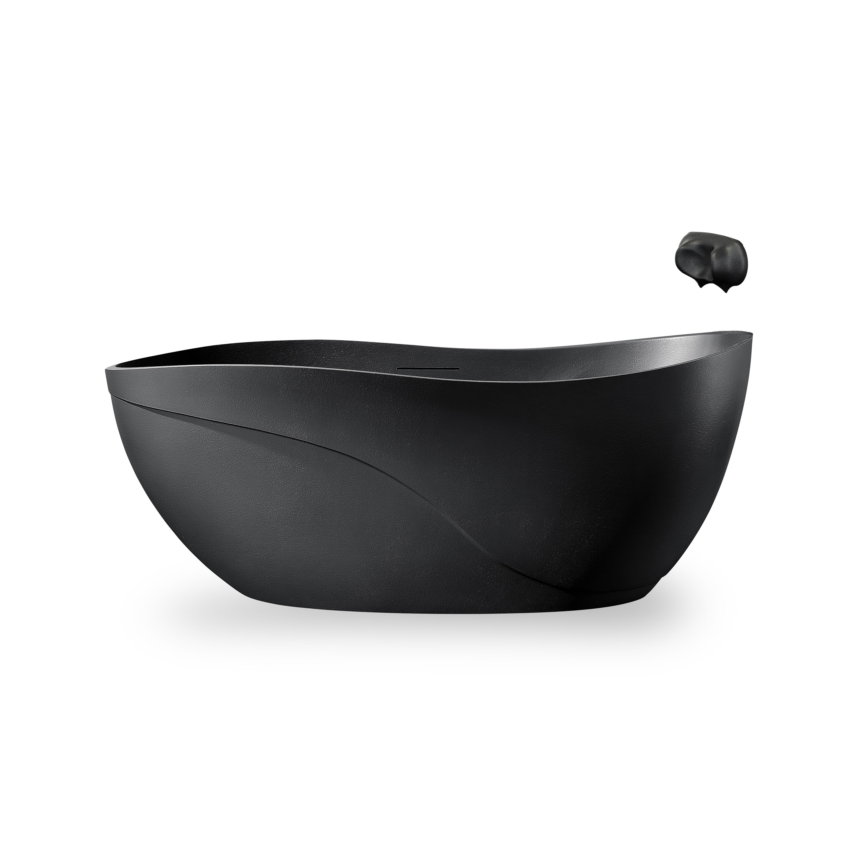 67" Gel Coat Freestanding Soaking Bathtub with Drain & Overflow