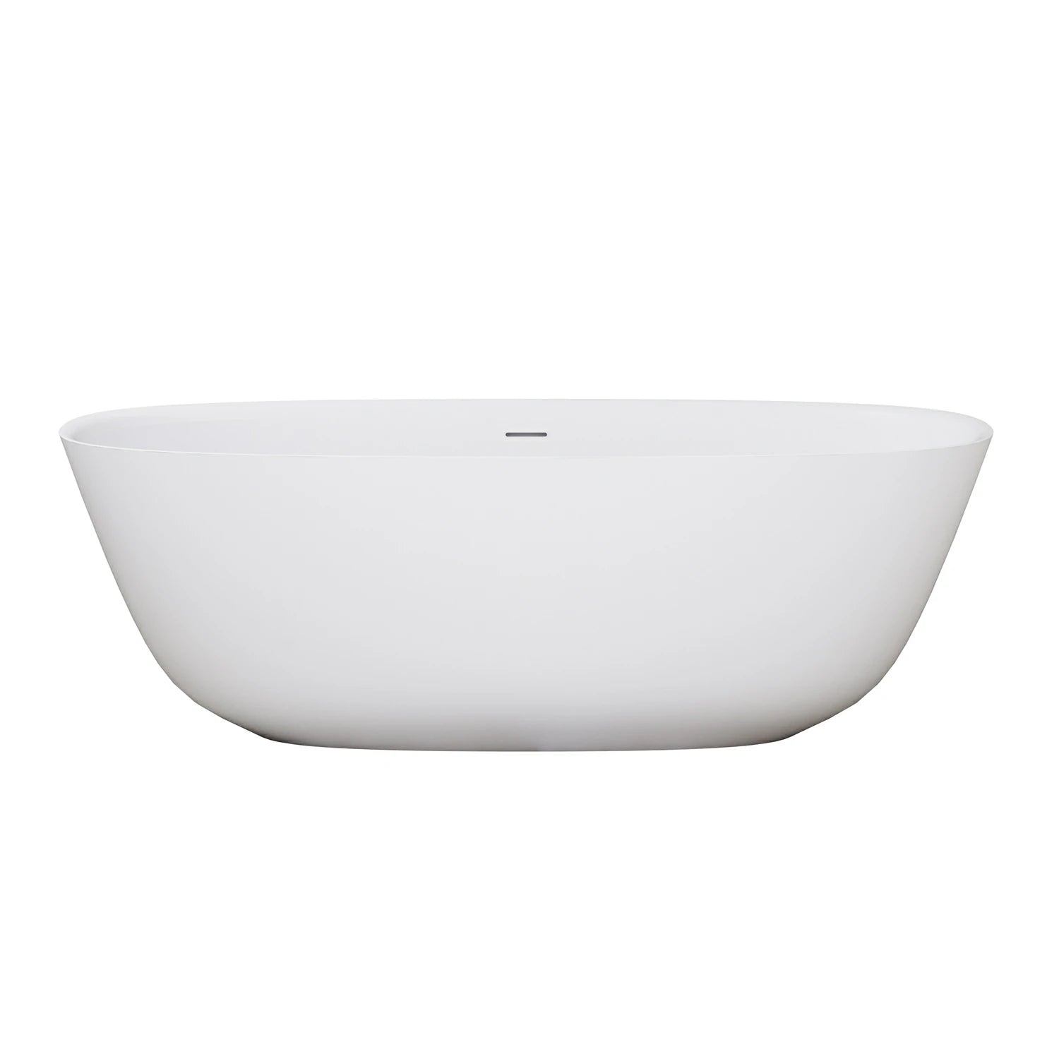 67" Minimalist Stone Resin Freestanding Soaking Tub with Oval Design