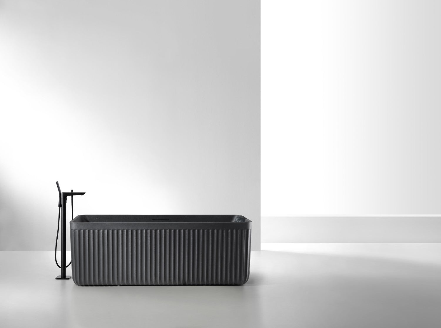 67" Freestanding Soaking Bathtub, Lightweight Fiberglass Composite with Matte Gel Coat Finish & Center Drain