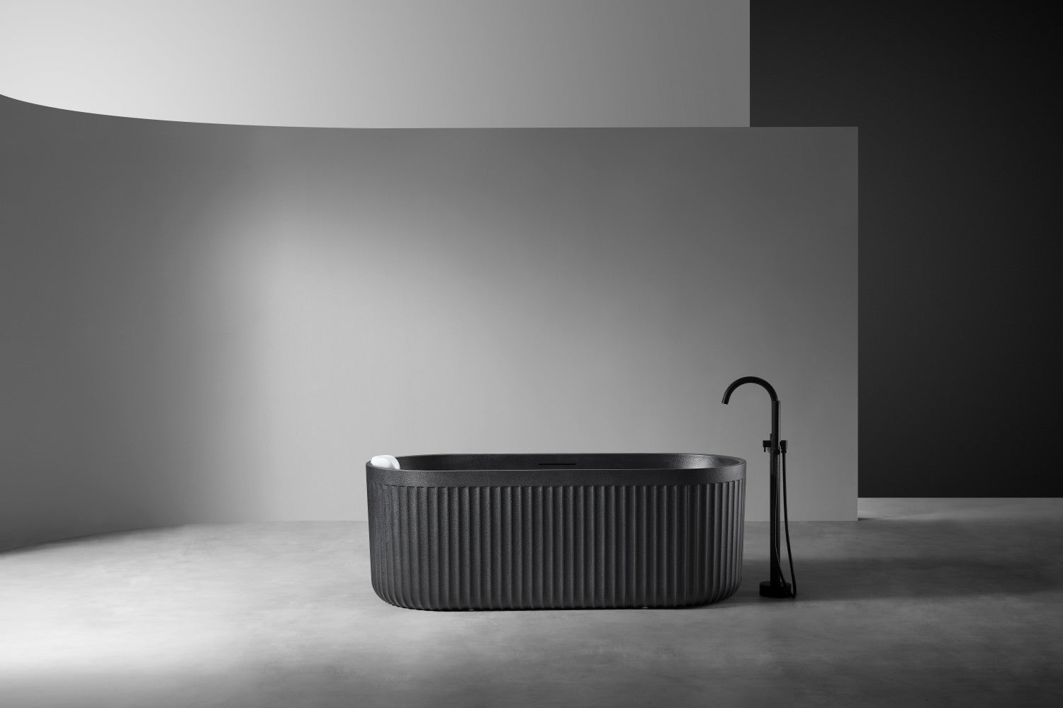 67" Freestanding Soaking Bathtub, Natural Stone-Inspired Fiberglass Composite with Matte Gel Coat Finish, cUPC Certified