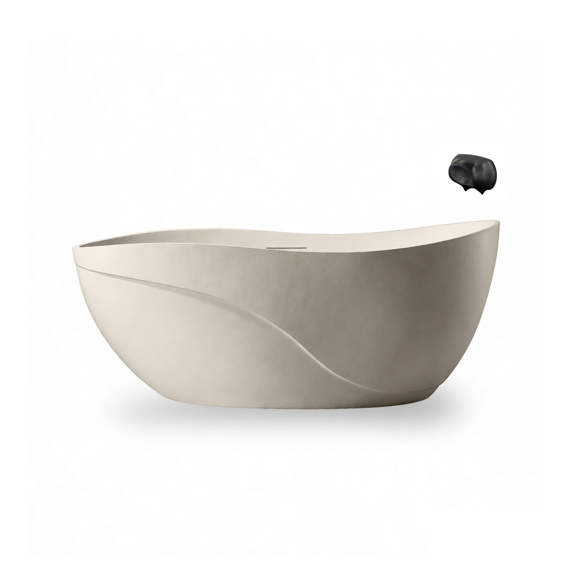 67" Gel Coat Freestanding Soaking Bathtub with Drain & Overflow