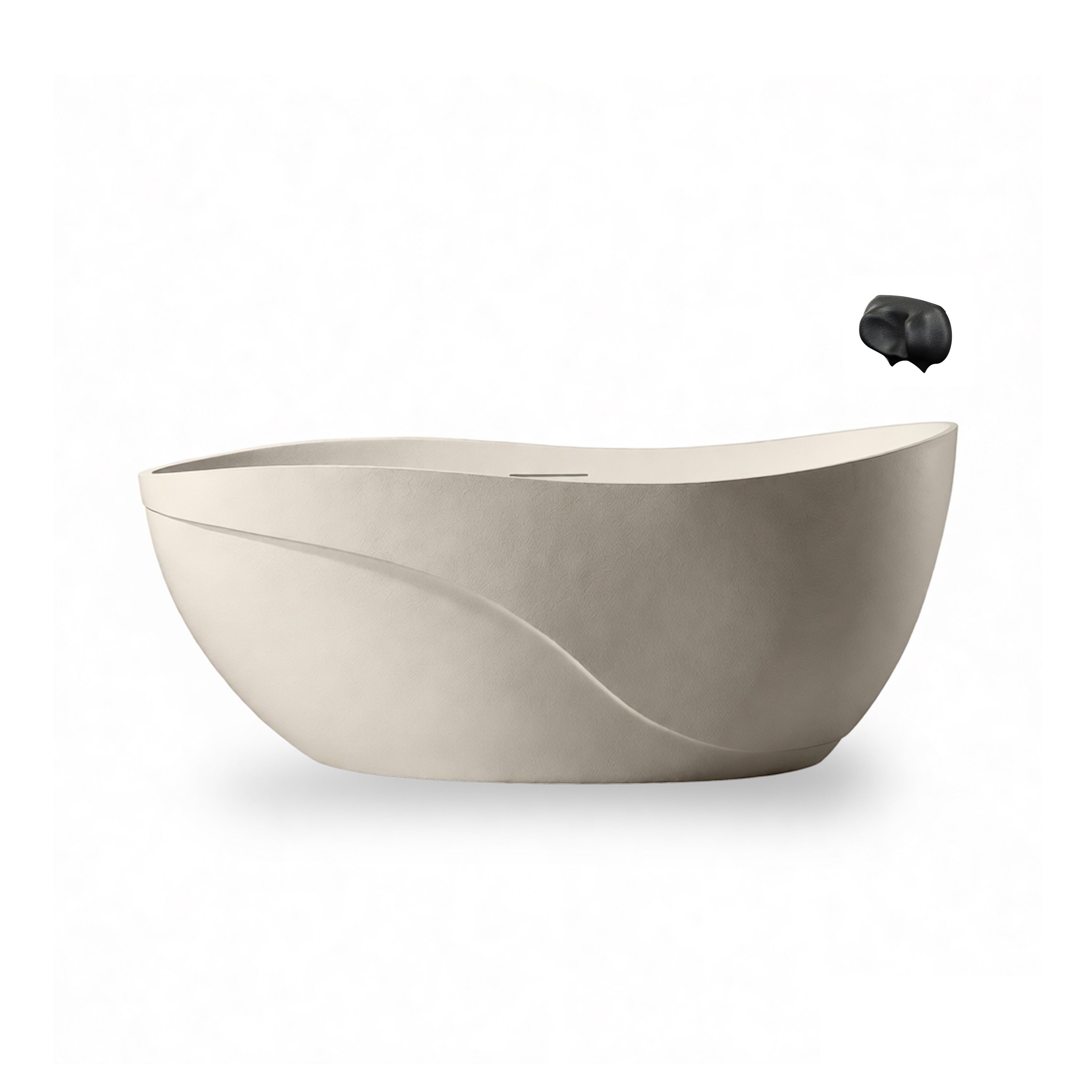 67" Gel Coat Freestanding Soaking Bathtub with Drain & Overflow