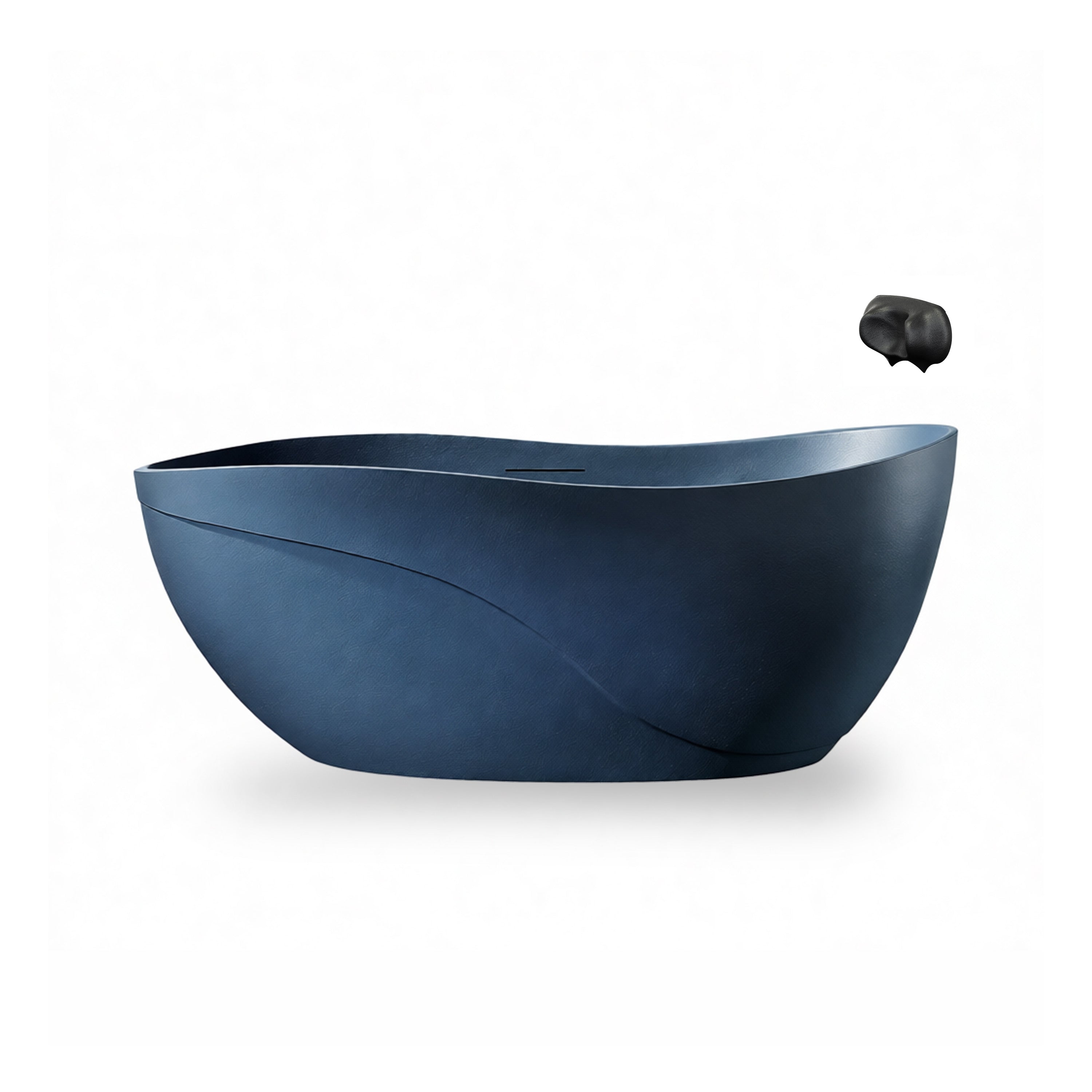 67" Gel Coat Freestanding Soaking Bathtub with Drain & Overflow