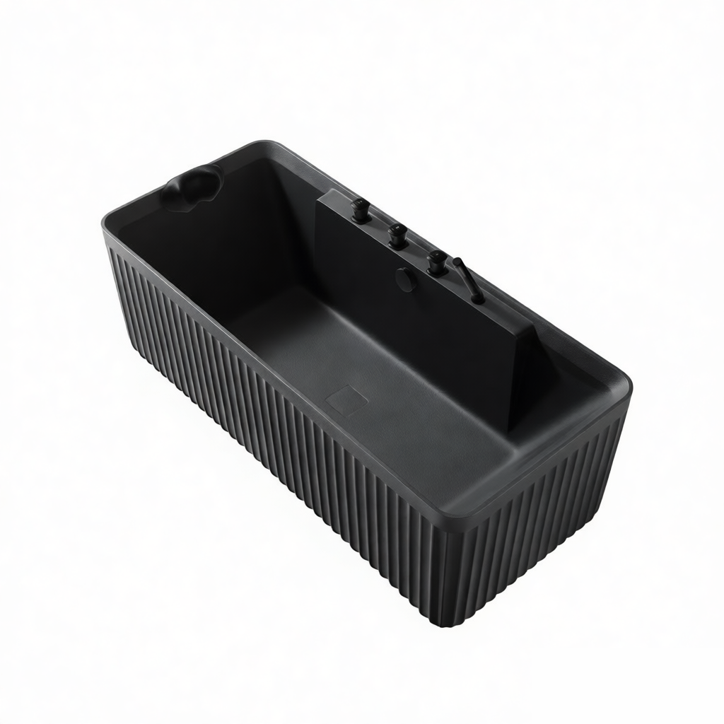 67" Gel Coat Freestanding Soaking Bathtub with Drain & Overflow