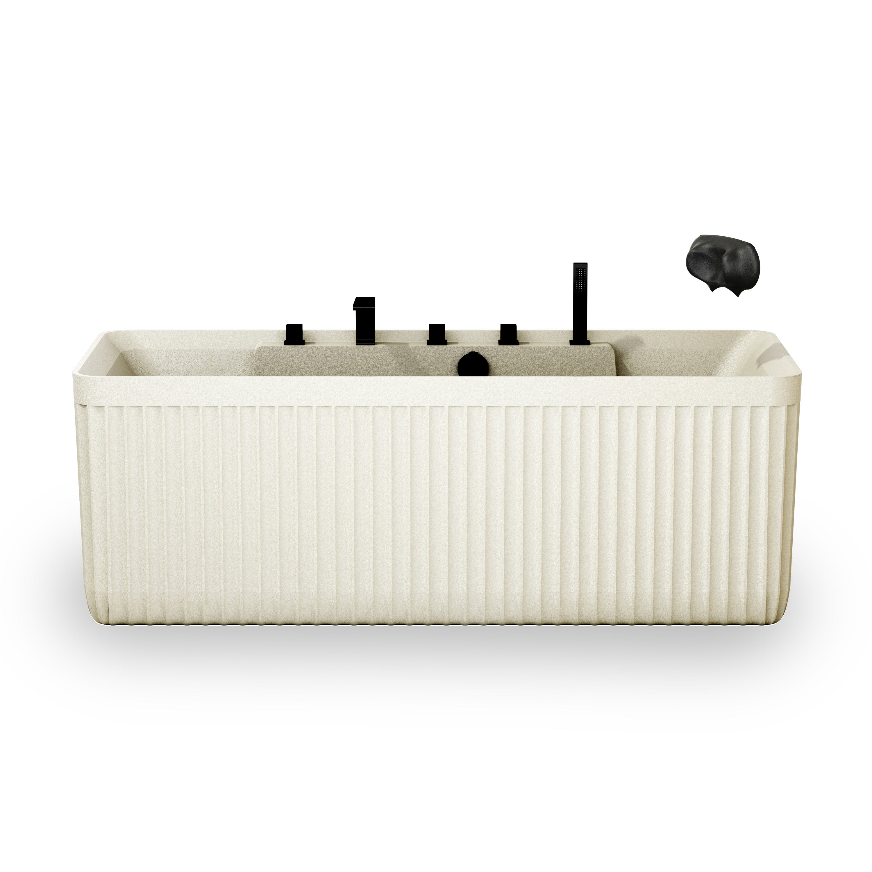 67" Gel Coat Freestanding Soaking Bathtub with Drain & Overflow