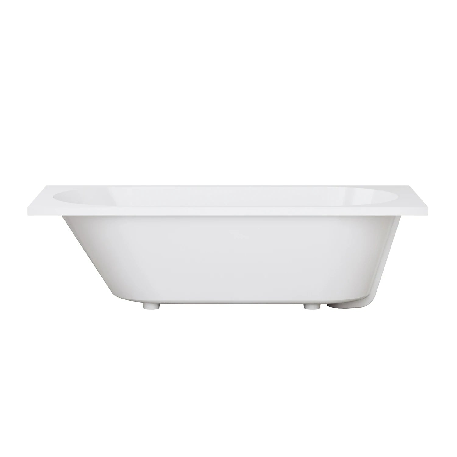 67" Solid Surface Drop-In Soaking Bathtub with Matte White