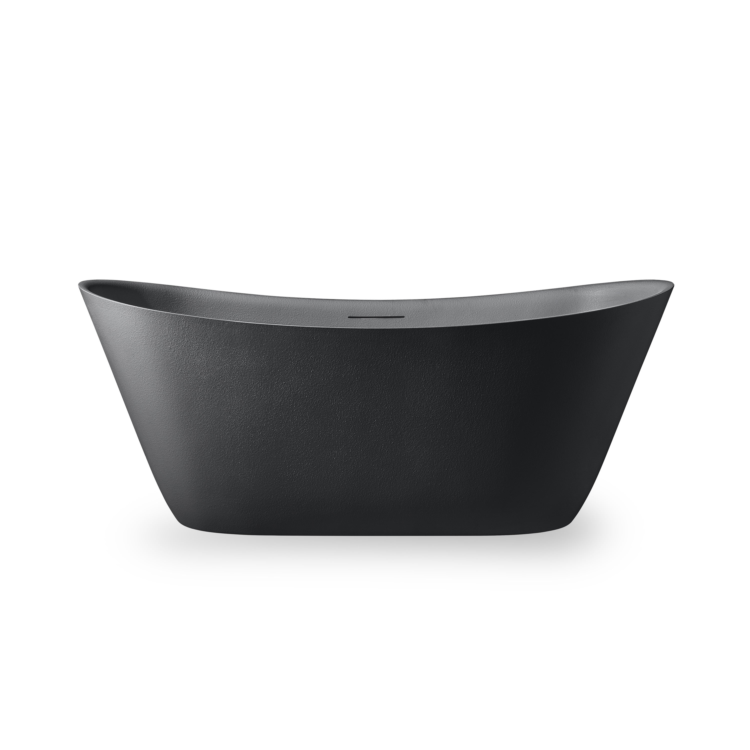 67 inch Geometric Gel Coat Freestanding Soaking Bathtub with Drain & Overflow