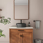 17in Bathroom Concrete Round Vessel Sink with Drainer in Black Earth / Mottled Bluish Grey / Taupe Clay