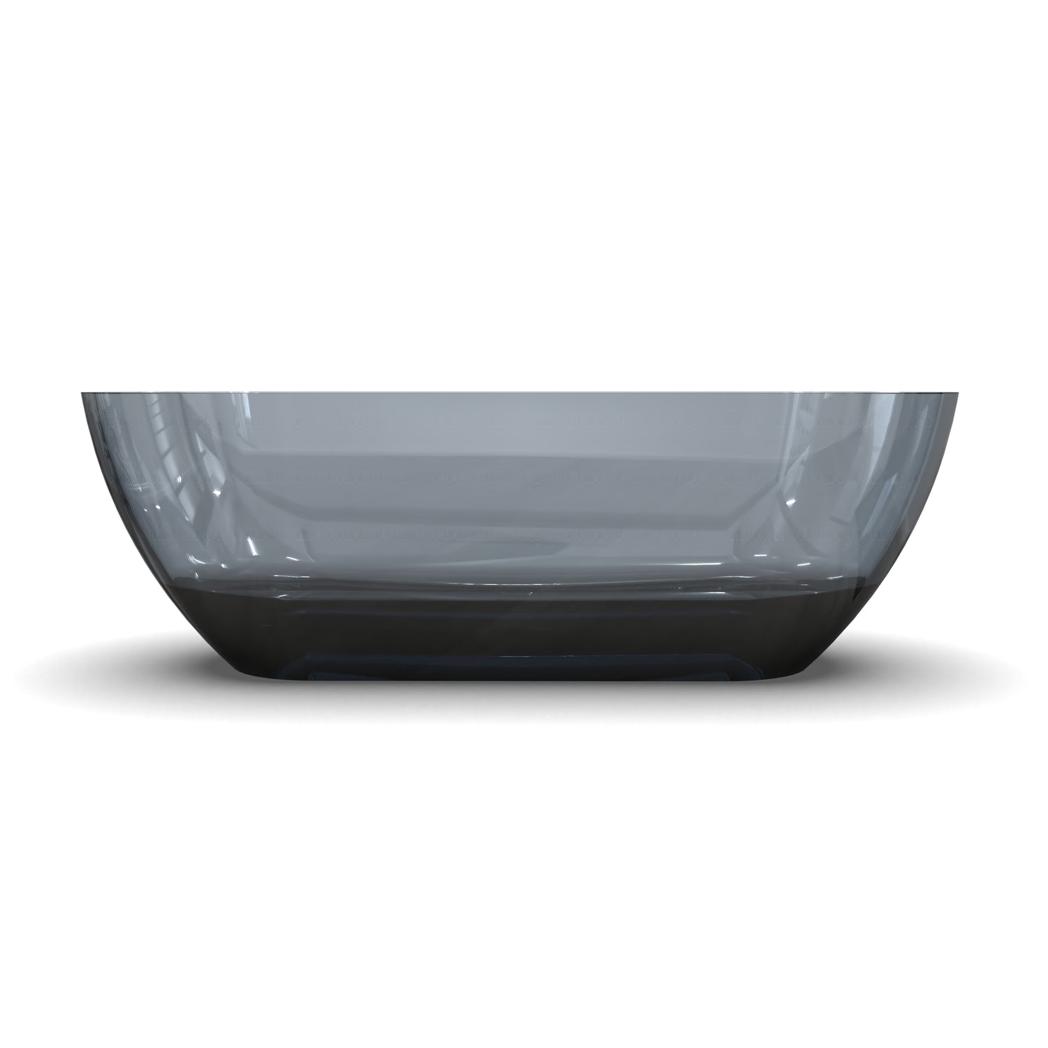 68.9" Modern Oval Freestanding Bathtub, Translucent Grey Blue Deep Soaking Tub for Bathroom