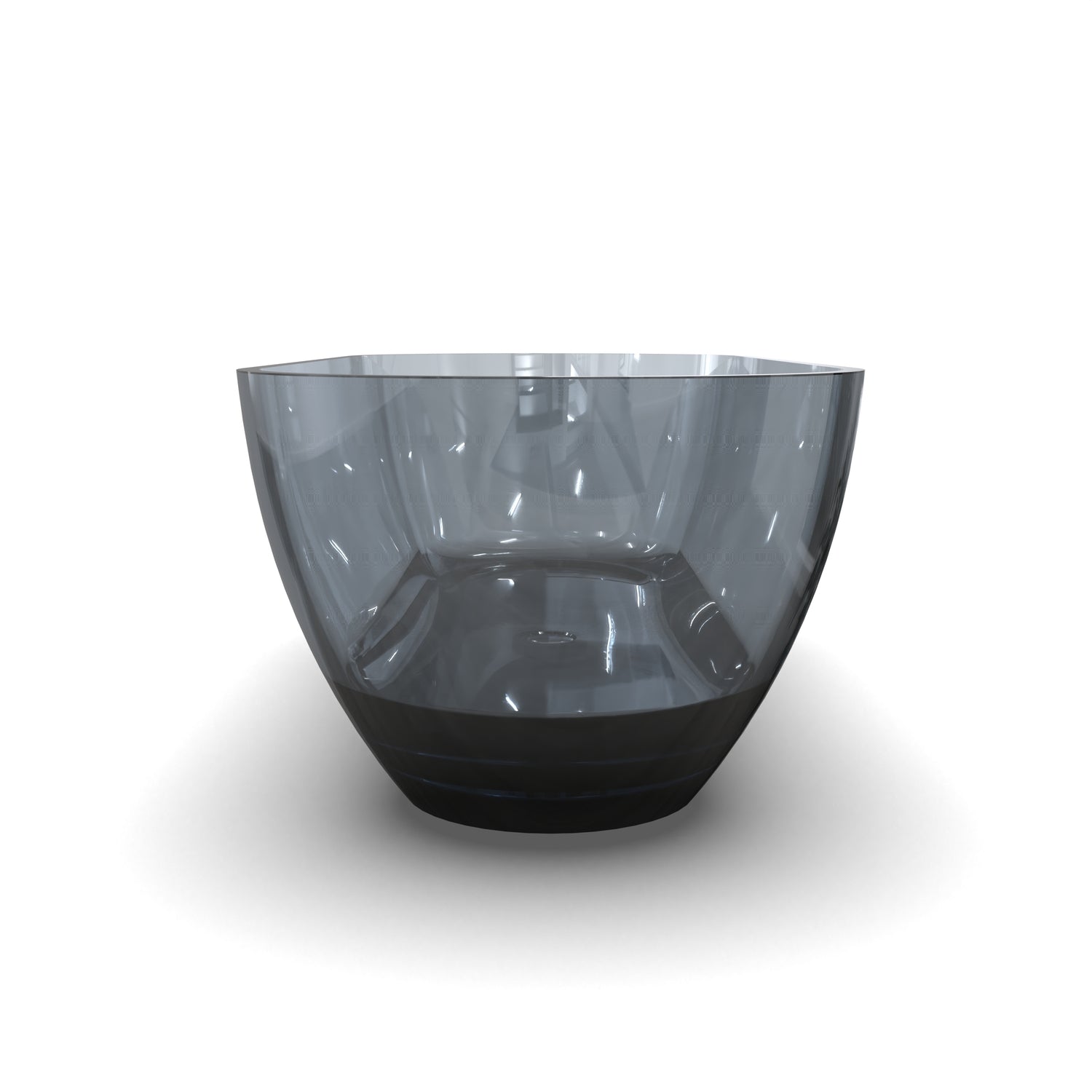 68.9" Modern Oval Freestanding Bathtub, Translucent Grey Blue Deep Soaking Tub for Bathroom