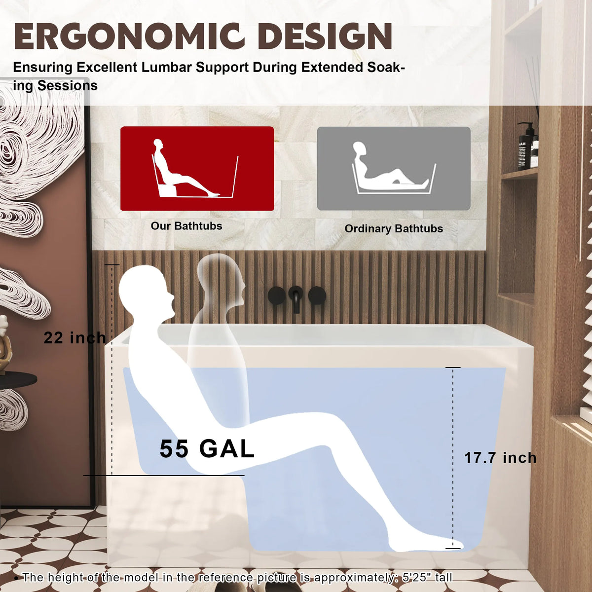 47" Gloss White Acrylic Freestanding Bathtub with Optional Built-In Seat, Chrome Overflow and Pop-Up Drain
