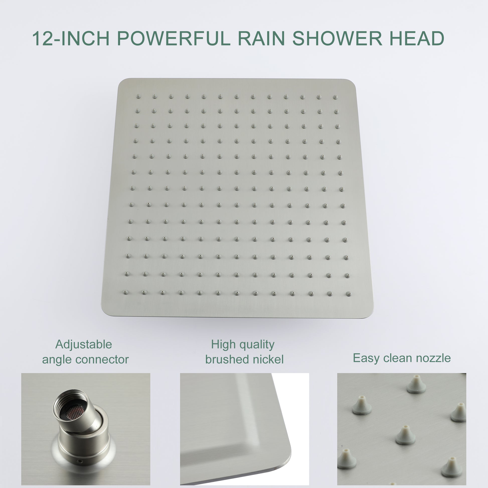 10-inch/12inch Rainfall Shower System With Hand Shower & Pressure-Balanced Valve