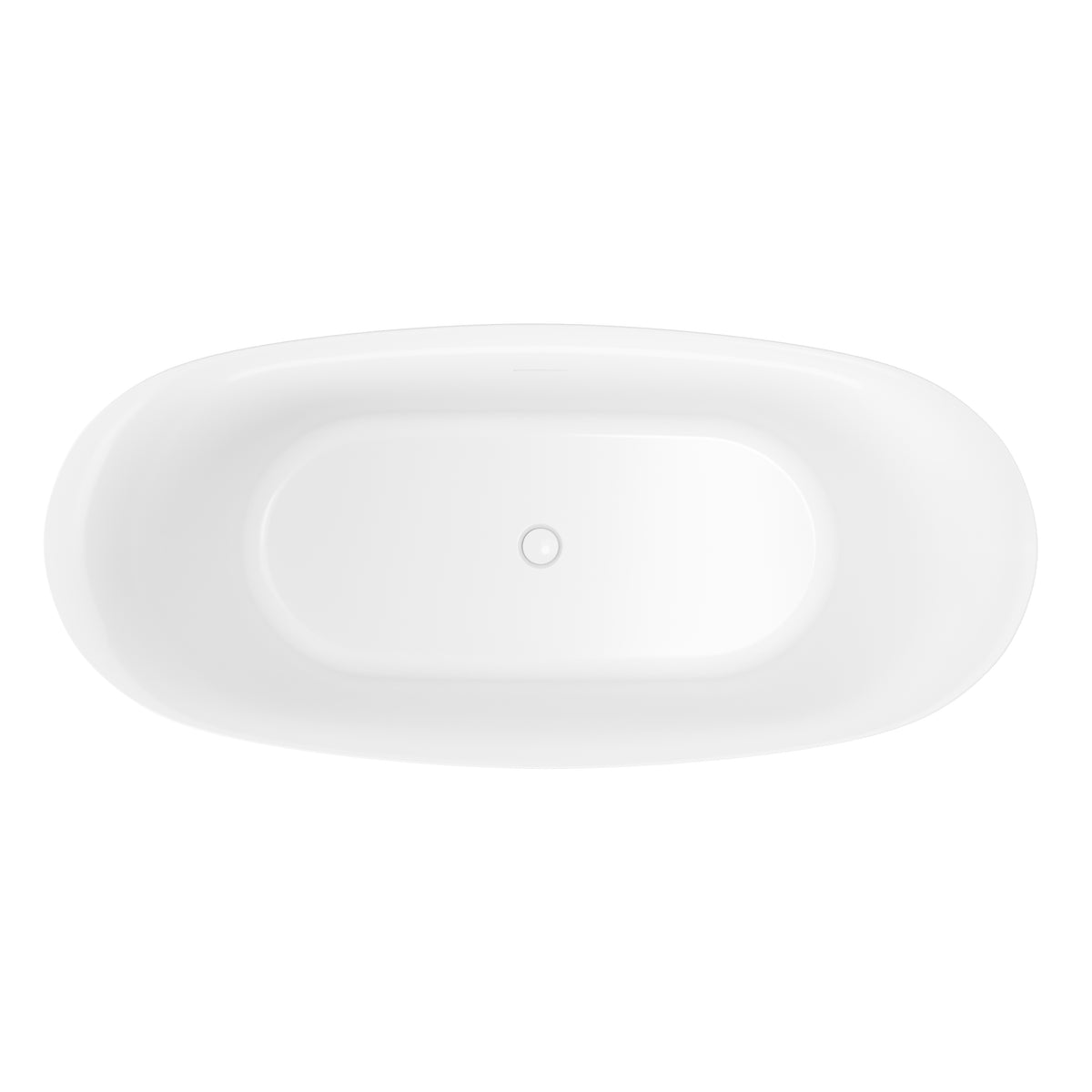 69" Transitional Double-Slipper Freestanding Acrylic Soaking Bathtub in Glossy White