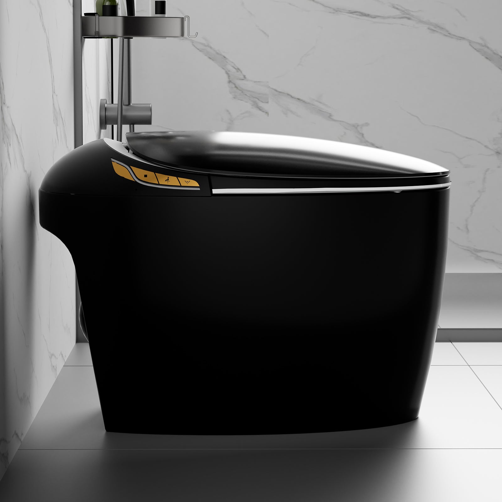 Smart Egg-Shaped Toilet with Built-in Bidet and Soft Ambient Light