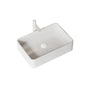 20" Matte White Rectangular Striped Ceramic Vessel Sink