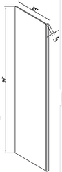 25"W x 96"H x 1.5"/3"D 2-Size Inset Refrigerator End Panel - Truffle Brown