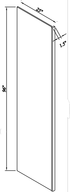25"W x 96"H x 1.5"/3"D 2-Size Inset Refrigerator End Panel - Truffle Brown