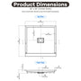 36"-60"x30"-36" White SMC Shower Base with Flamed Rock Slip-Resistant Surface, Center Drain