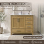 42"/55"/60"/72"/84" Warm Oak Freestanding Bathroom Vanity with Solid Wood Construction