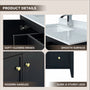 42" Matte Black Bathroom Vanity with Single Sink & Marble Top