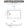 48"/60"x30"-36" White SMC Shower Base with Flamed Rock Slip-Resistant Surface, Left/Right Drain
