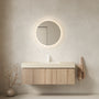 48 in. Floating Bathroom Vanity with Drawer and Doors, Sintered Stone Top and Ceramic Undermount Sink, Brown Oak or White Oak Woodgrain
