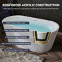 59"/67" Gloss White Acrylic Freestanding Bathtub with Fluted Oval Design