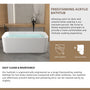 59" Gloss White Acrylic Freestanding Bathtub with Chrome Pop-Up Drain